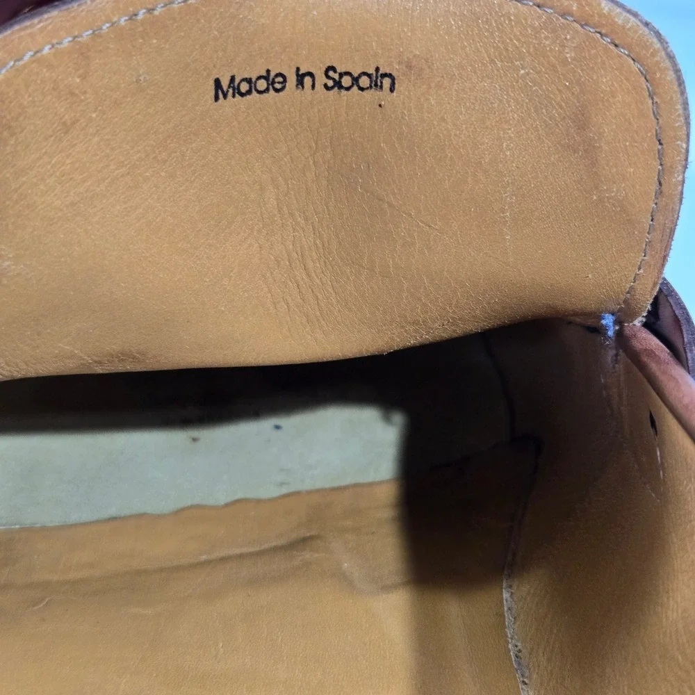 Magnanni Lino Loafers Mens Size 10 Brown Leather Buckle Strap Dress Shoes Spain
